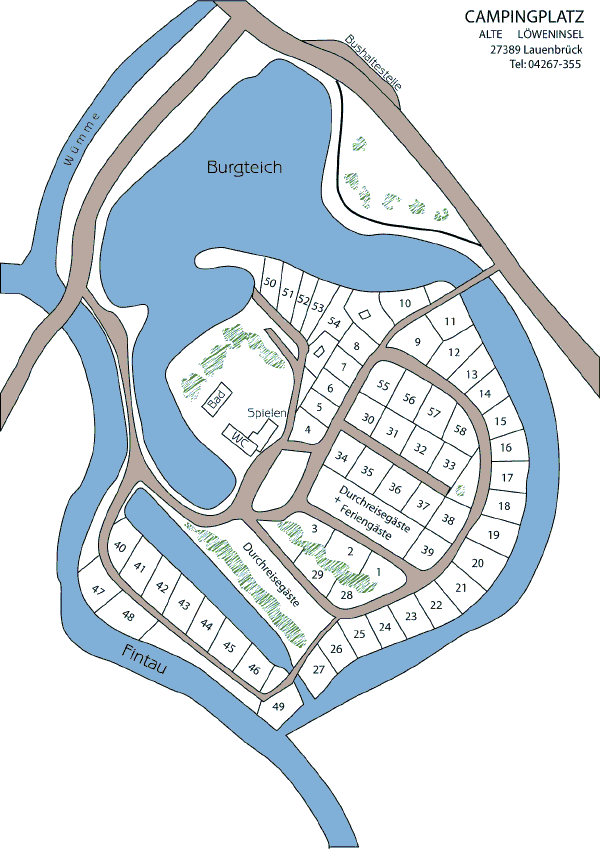 Lageplan des Campingplatzes